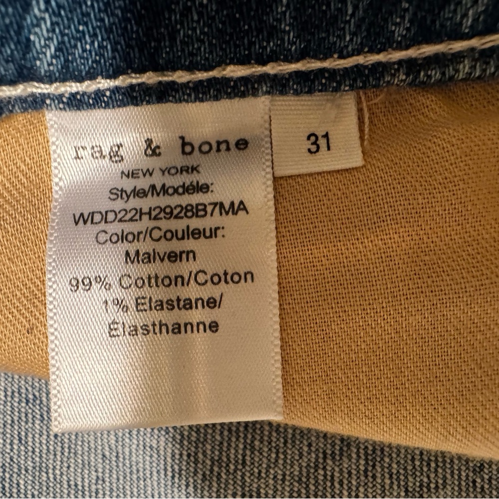 NWT Rag & Bone Peyton Mid-Rise Blue Bootcut Jeans 31/30 - Picture 8 of 10